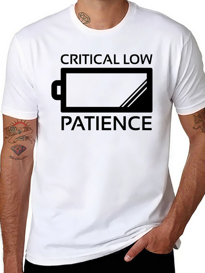Critical Low Patience Funny Graphic T-Shirt