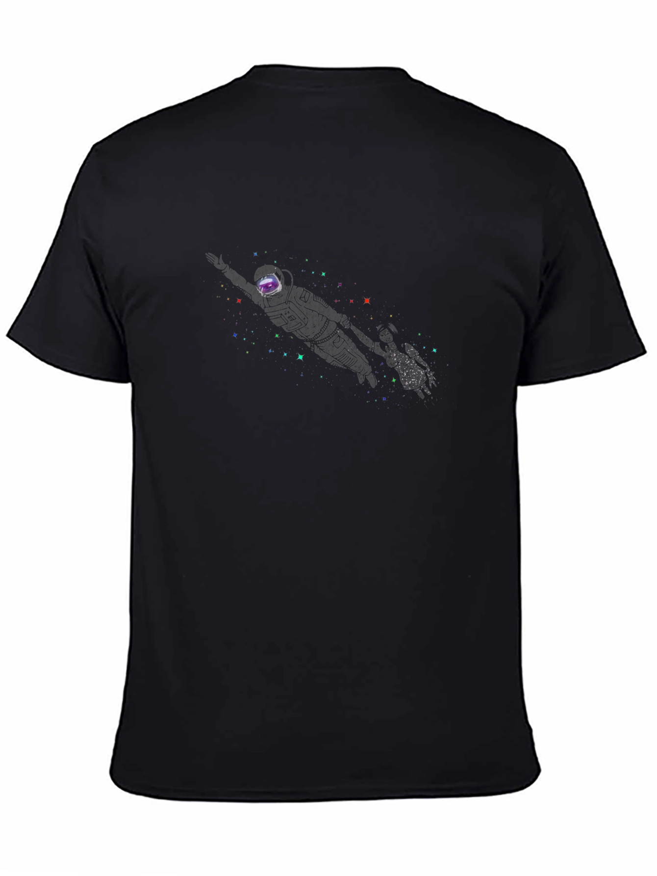Astronaut Galaxy Black T-Shirt