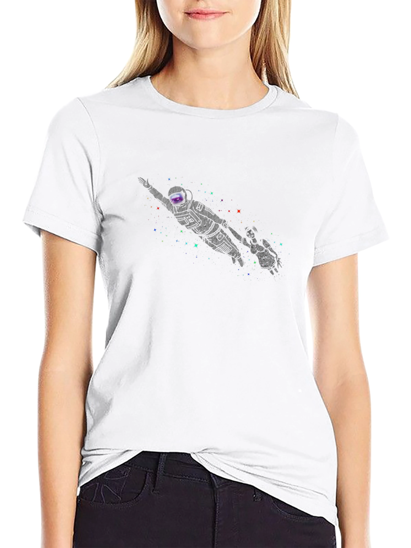 Astronaut Galaxy Black T-Shirt