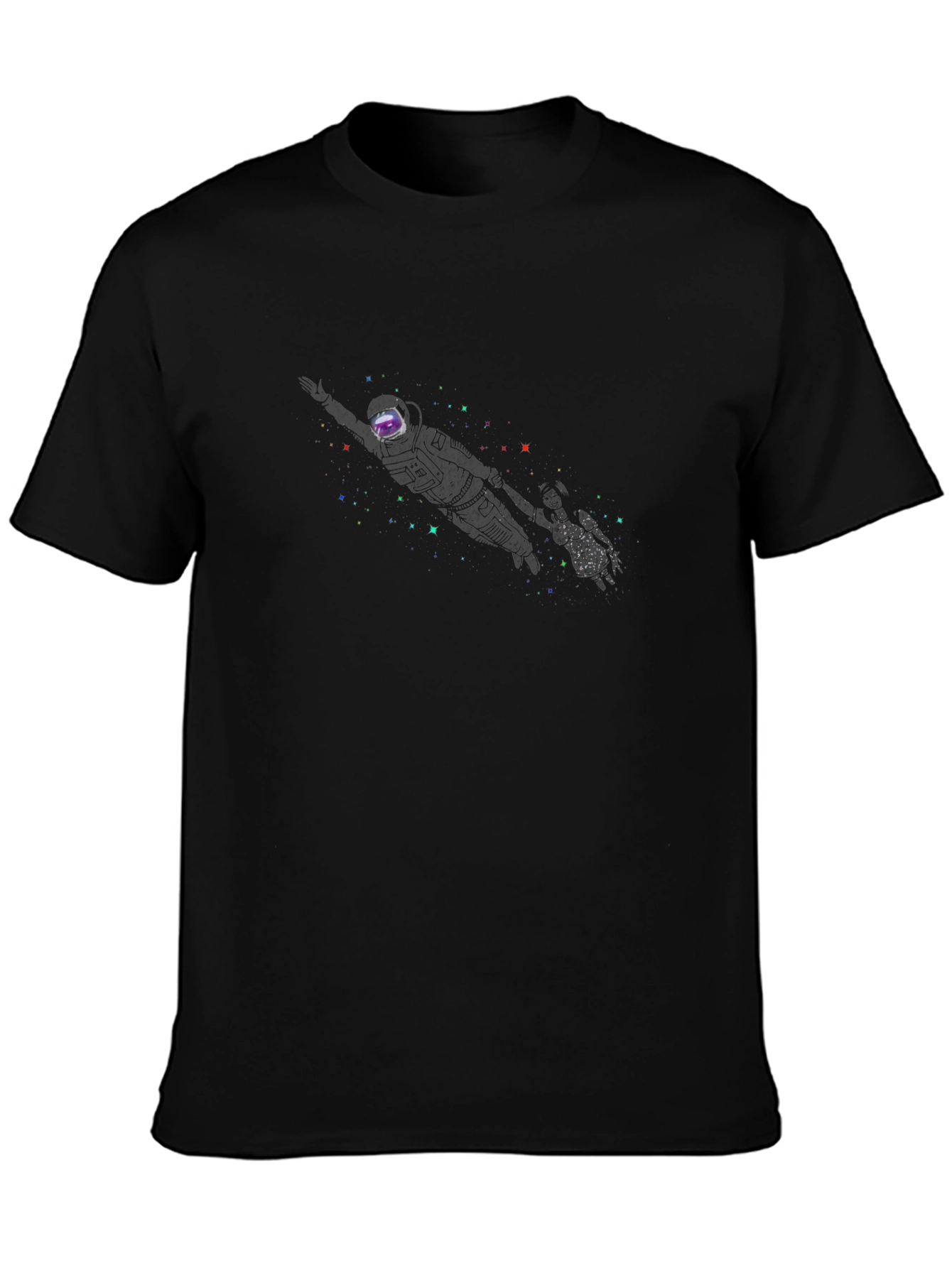 Astronaut Galaxy Black T-Shirt