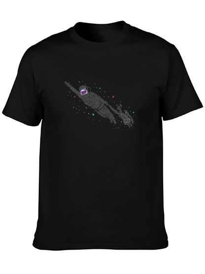 Astronaut Galaxy Black T-Shirt