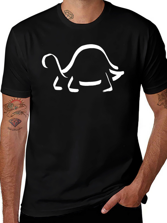 Minimalist Turtle Graphic Tee - Soft Cotton Blend