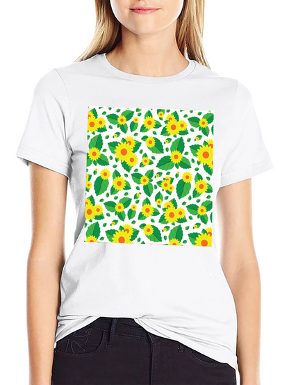 Sunflower Pattern T-Shirt