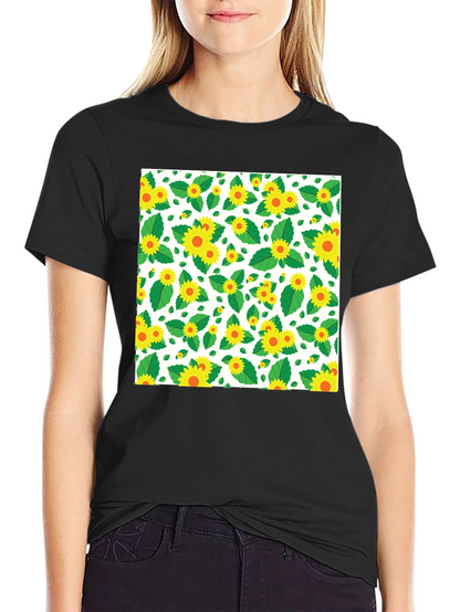 Sunflower Pattern T-Shirt