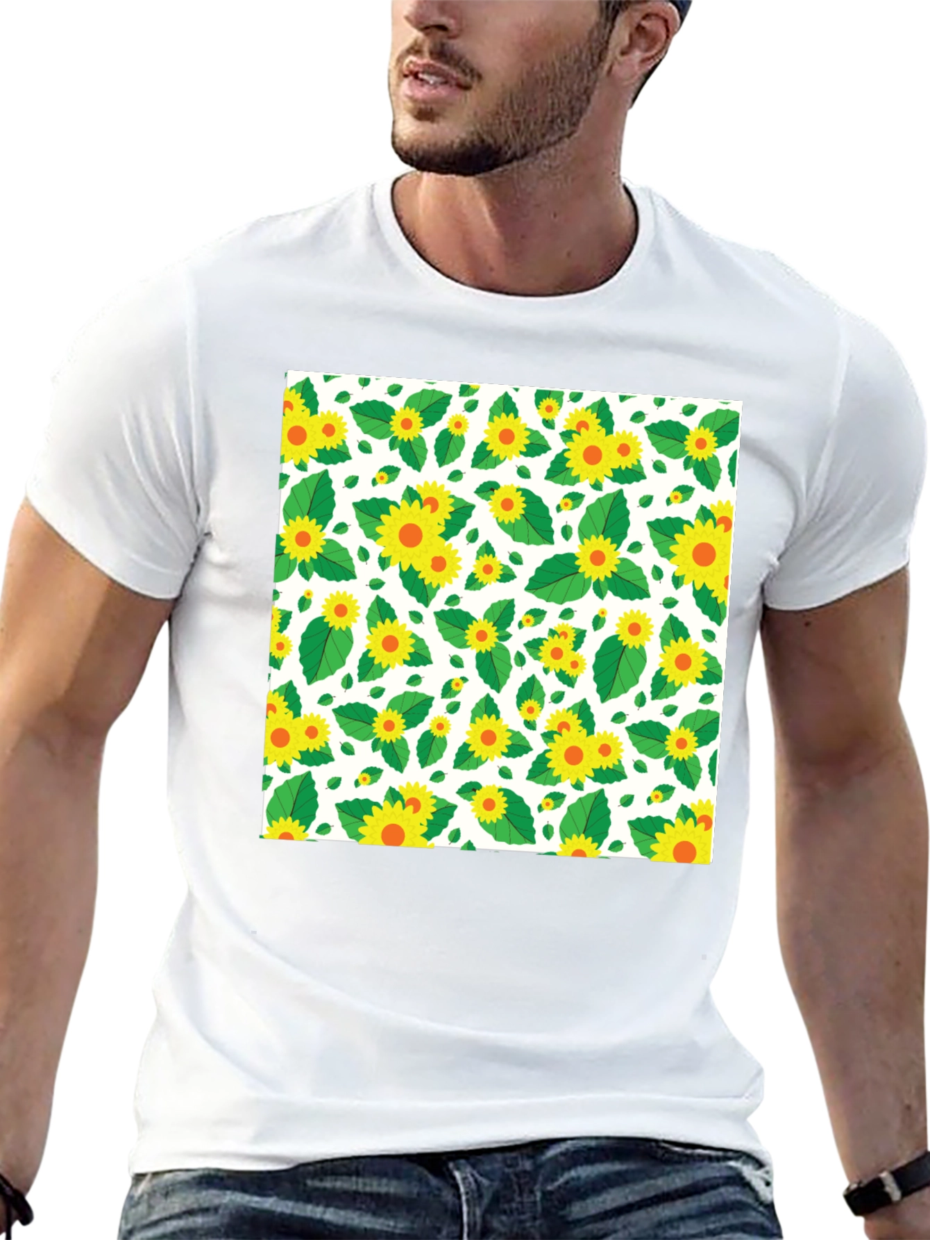 Sunflower Pattern T-Shirt