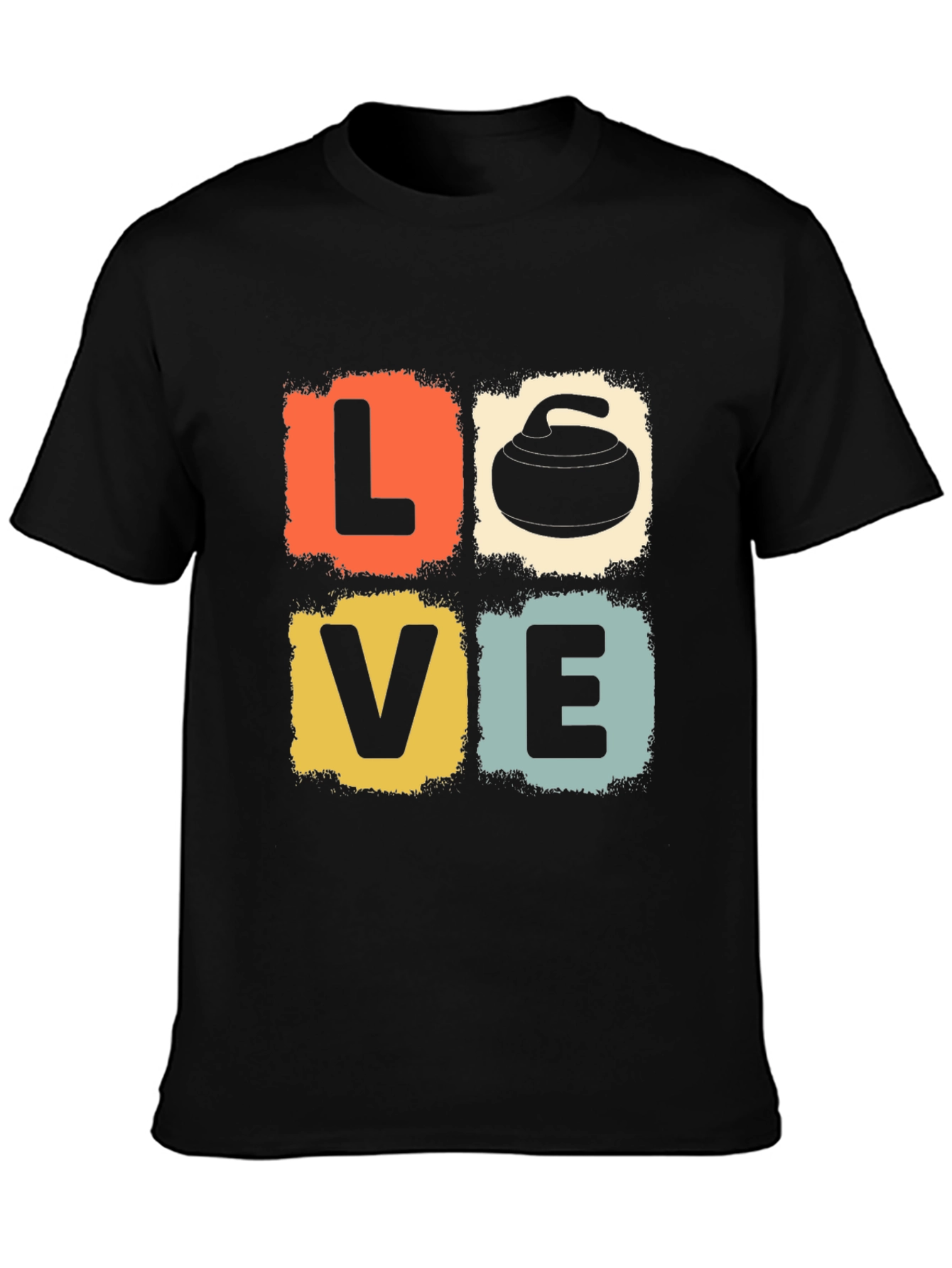 LOVE Curling Stone Retro Graphic T-Shirt