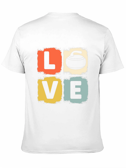 LOVE Curling Stone Retro Graphic T-Shirt