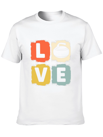 LOVE Curling Stone Retro Graphic T-Shirt