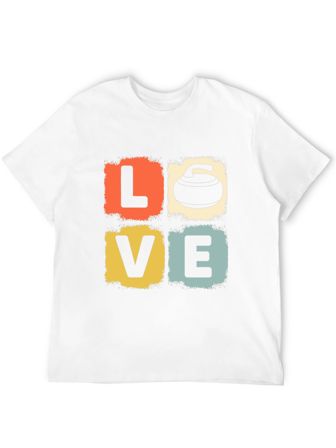 LOVE Curling Stone Retro Graphic T-Shirt