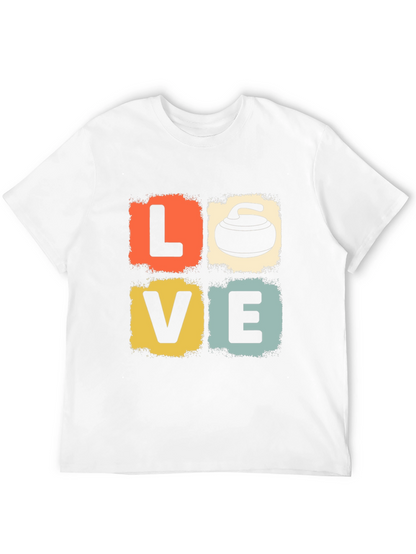 LOVE Curling Stone Retro Graphic T-Shirt