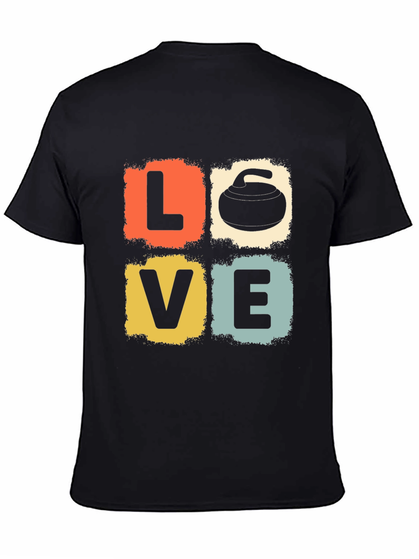 LOVE Curling Stone Retro Graphic T-Shirt