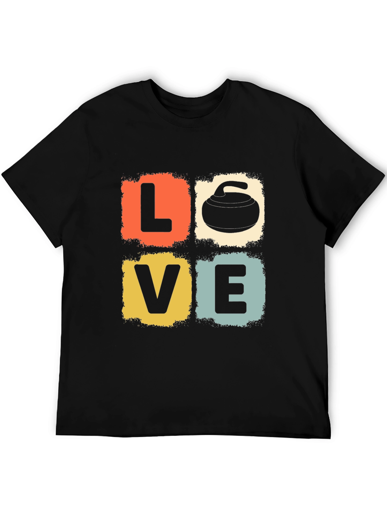LOVE Curling Stone Retro Graphic T-Shirt