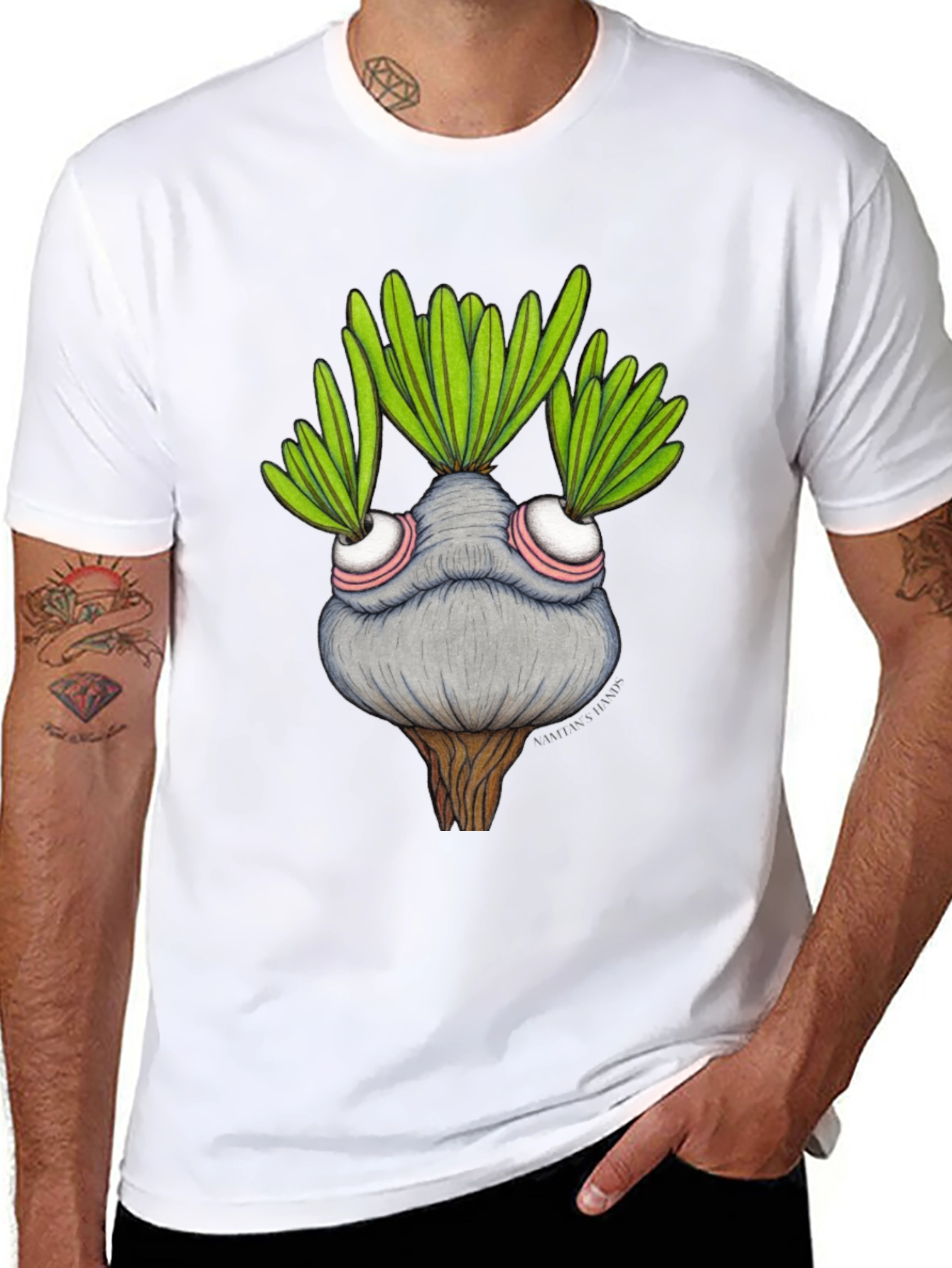 Whimsical Plant Character Graphic T-Shirt