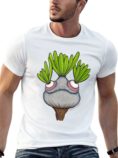 Whimsical Plant Character Graphic T-Shirt