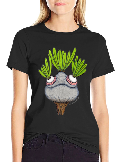 Whimsical Plant Character Graphic T-Shirt