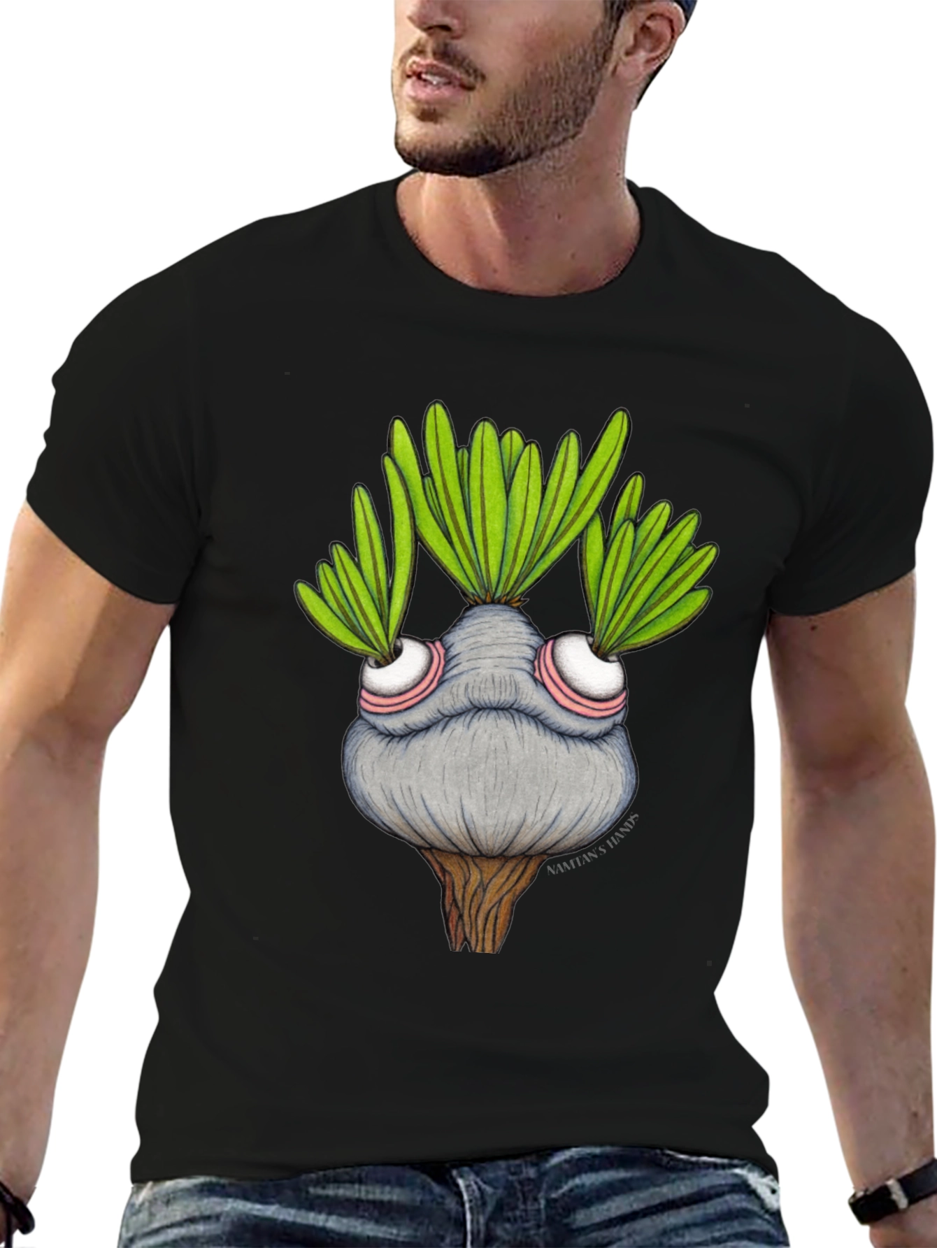 Whimsical Plant Character Graphic T-Shirt
