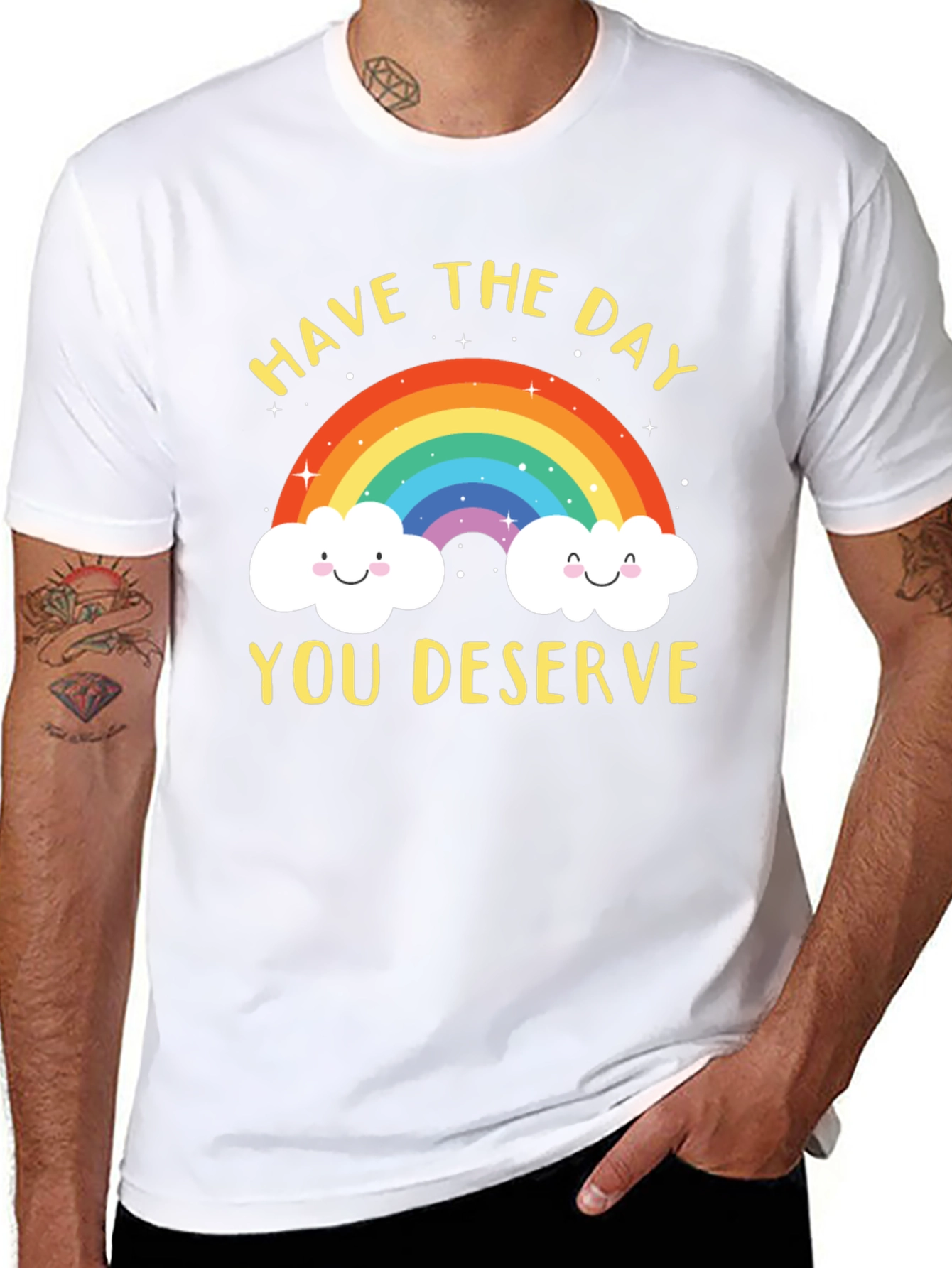 Rainbow Graphic T-Shirt - Have the Day You Deserve