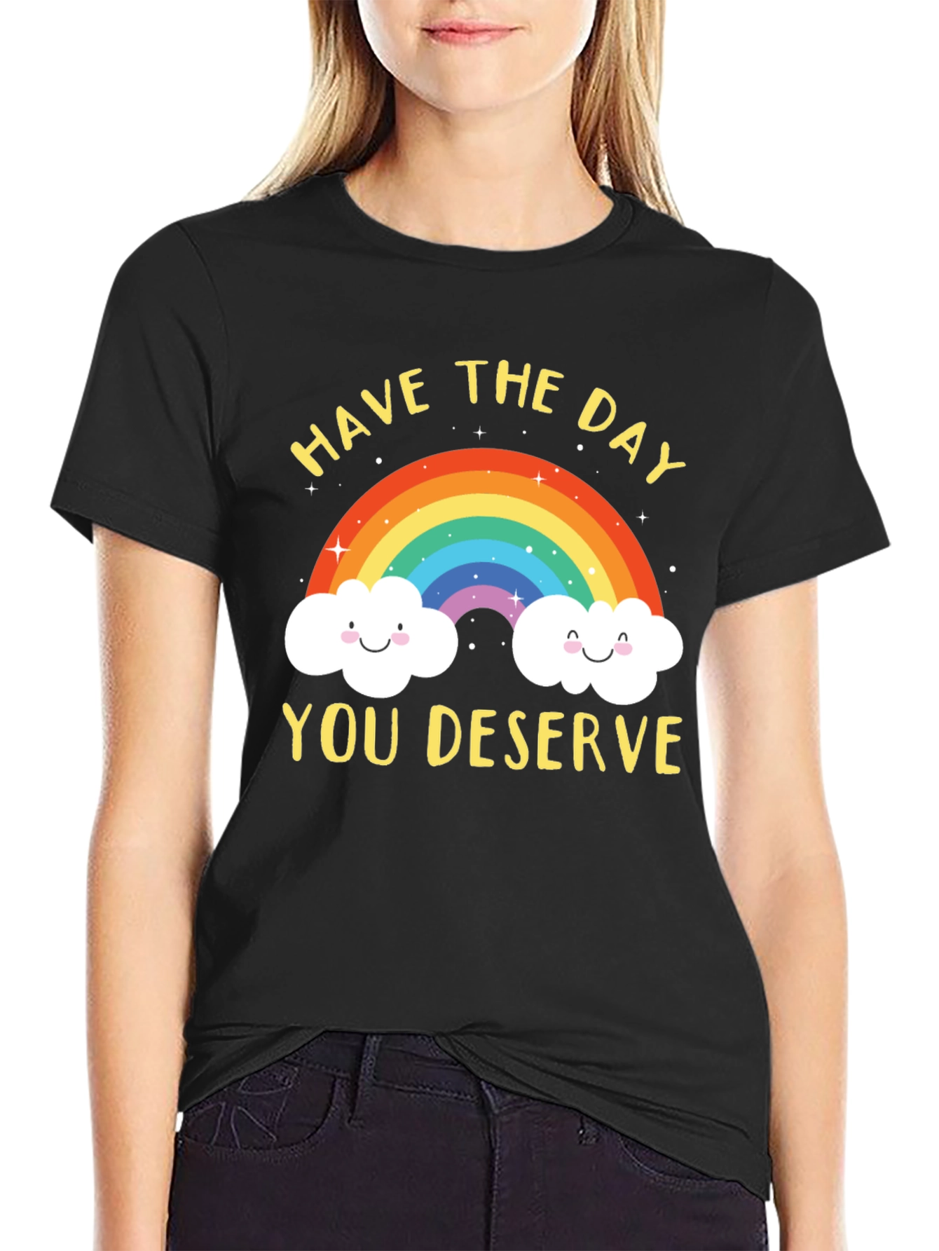 Rainbow Graphic T-Shirt - Have the Day You Deserve