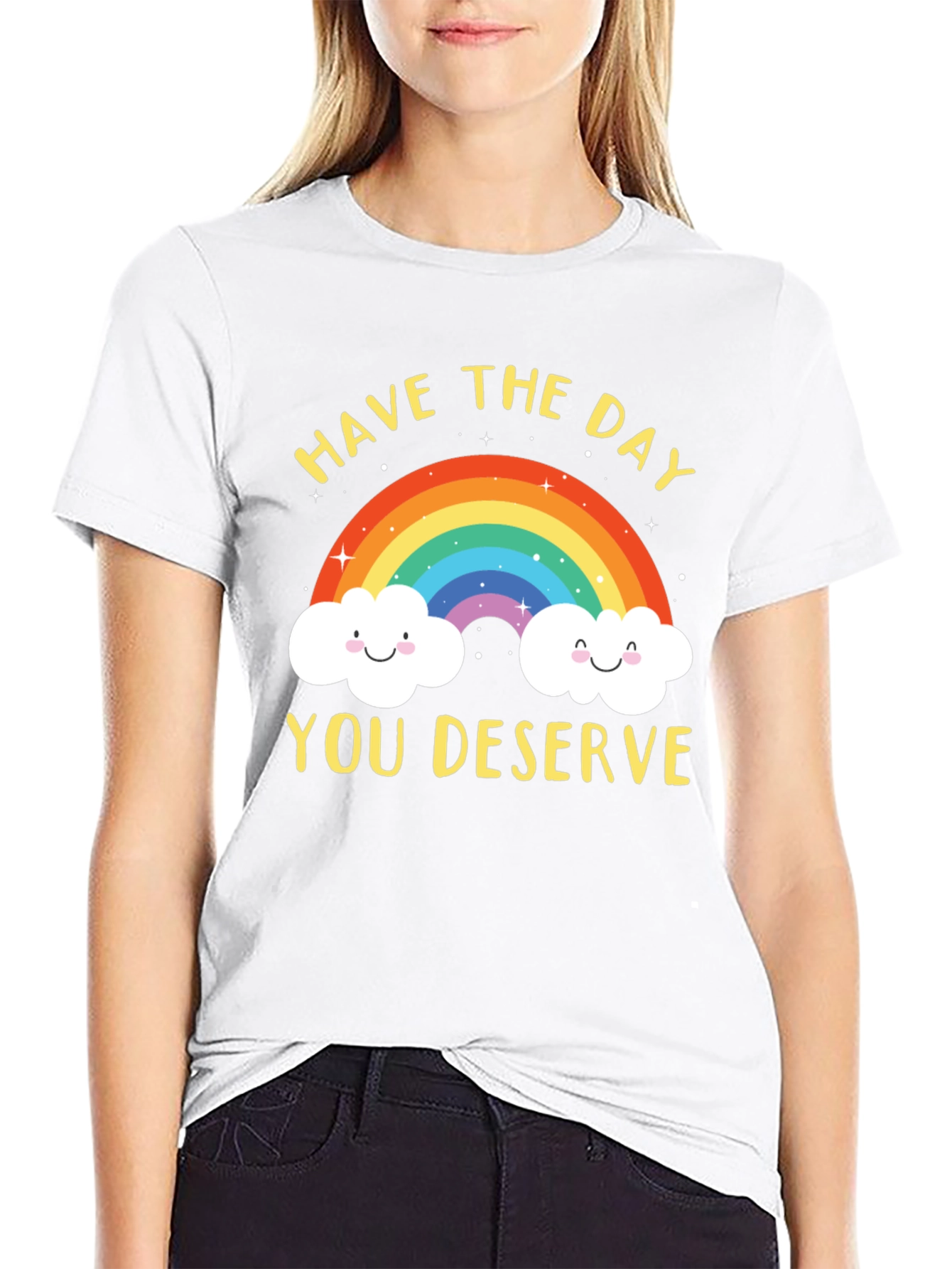 Rainbow Graphic T-Shirt - Have the Day You Deserve