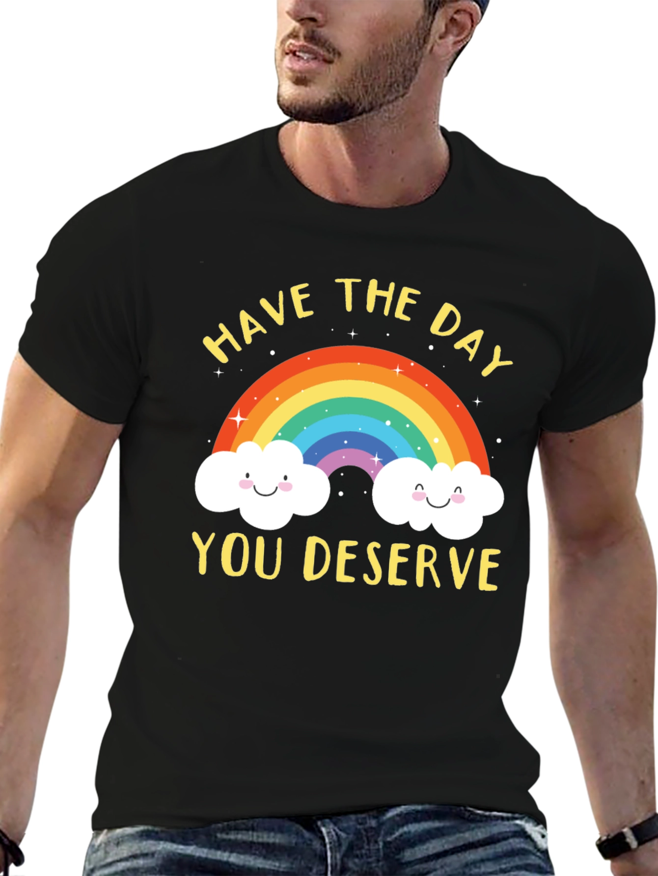 Rainbow Graphic T-Shirt - Have the Day You Deserve