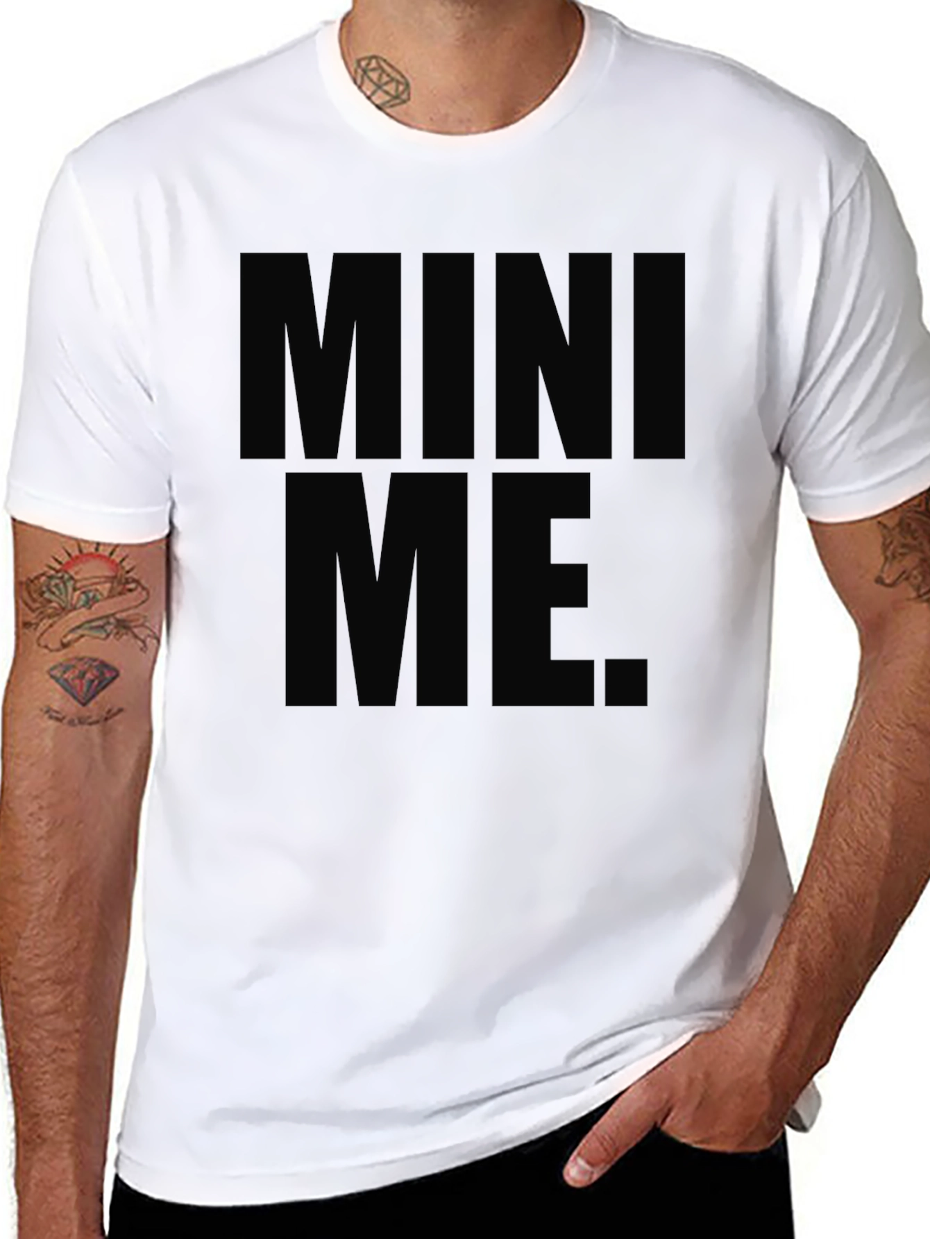 Mini Me Graphic T-Shirt - Black Crew Neck