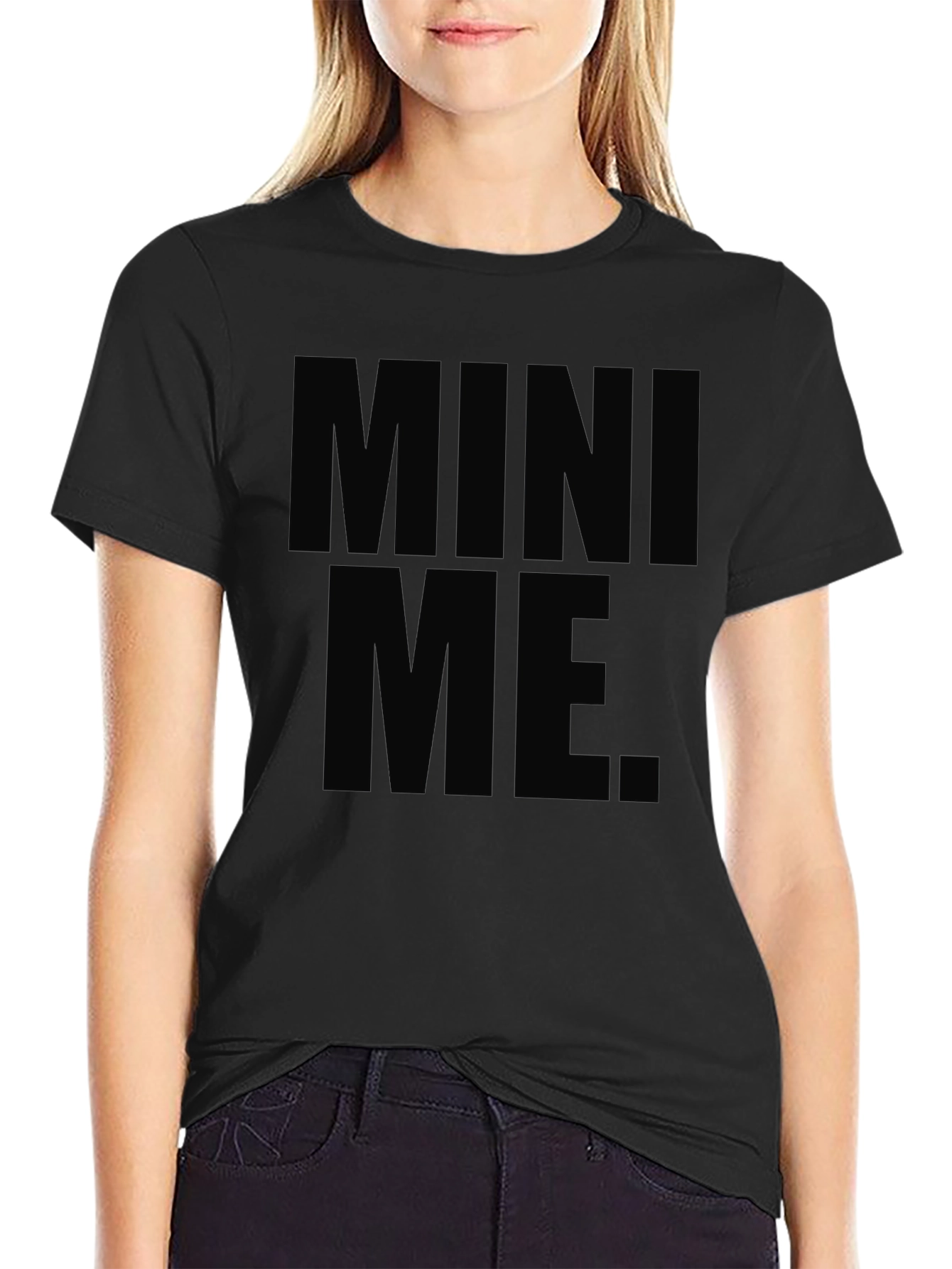 Mini Me Graphic T-Shirt - Black Crew Neck