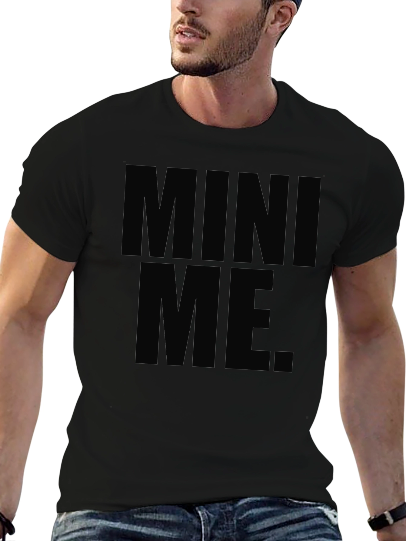 Mini Me Graphic T-Shirt - Black Crew Neck