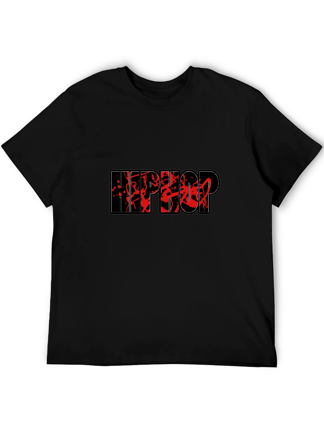 Hip Hop Graphic Print Black T-Shirt