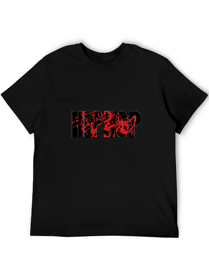 Hip Hop Graphic Print Black T-Shirt