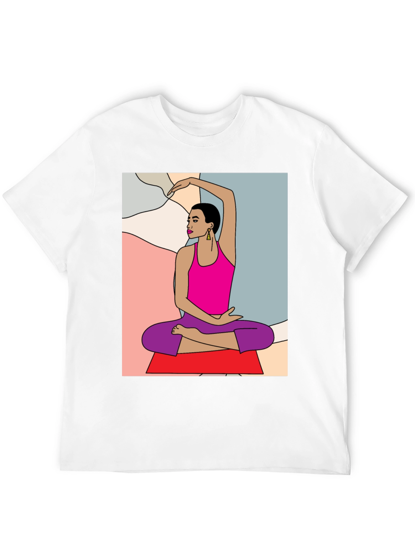Yoga Art Graphic Tee - Black Cotton Blend