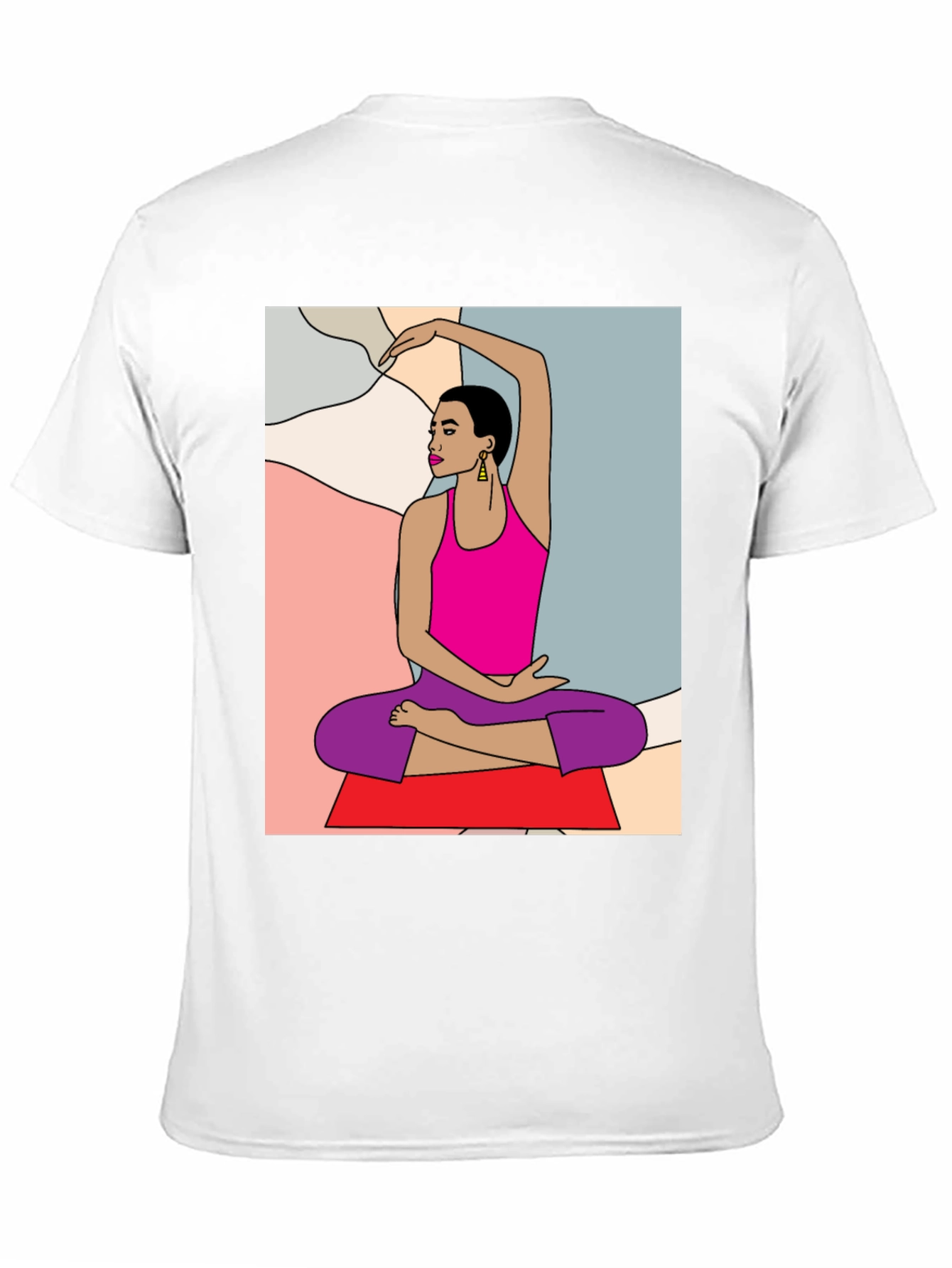 Yoga Art Graphic Tee - Black Cotton Blend