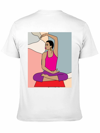Yoga Art Graphic Tee - Black Cotton Blend