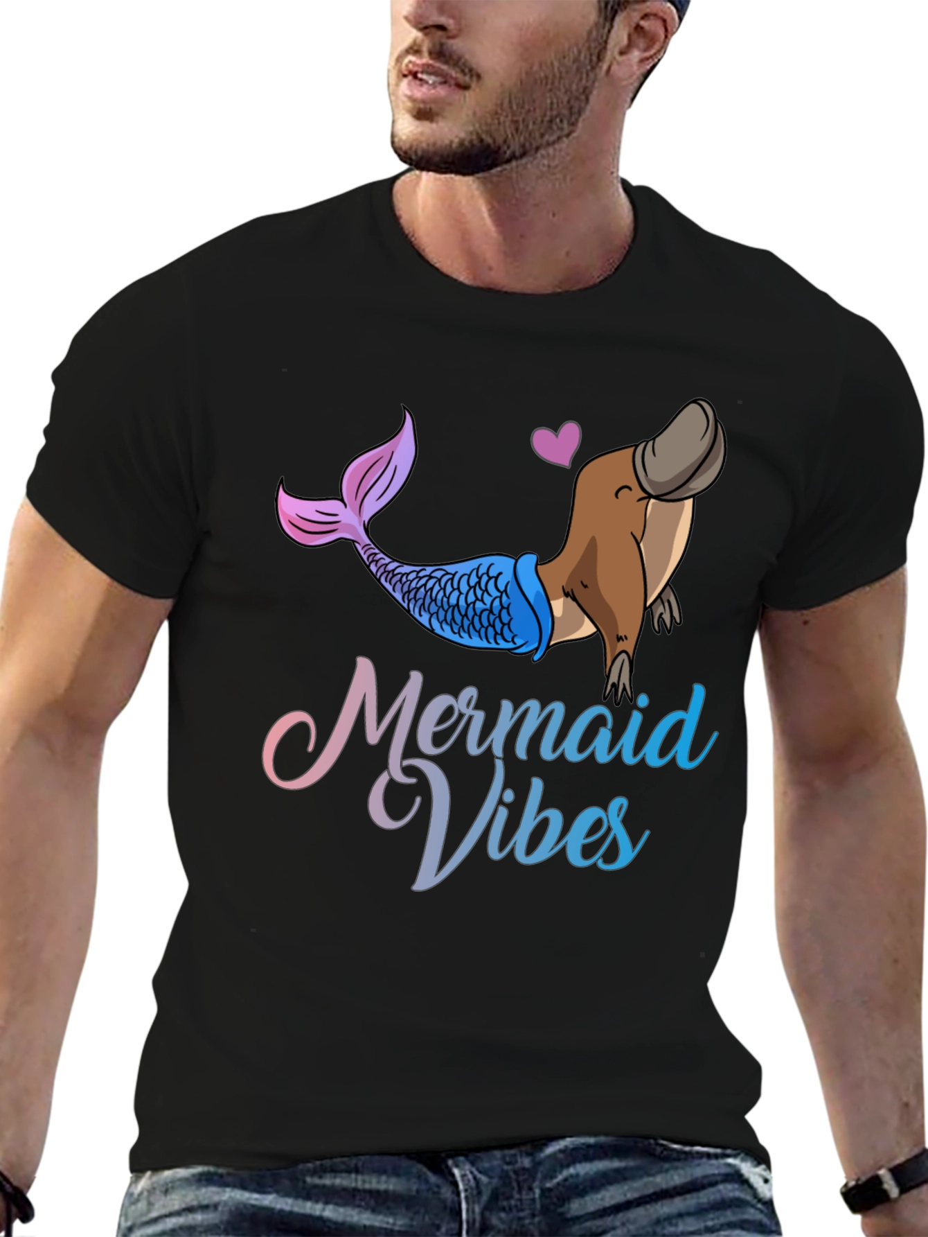 Mermaid Vibes Platypus Graphic T-Shirt
