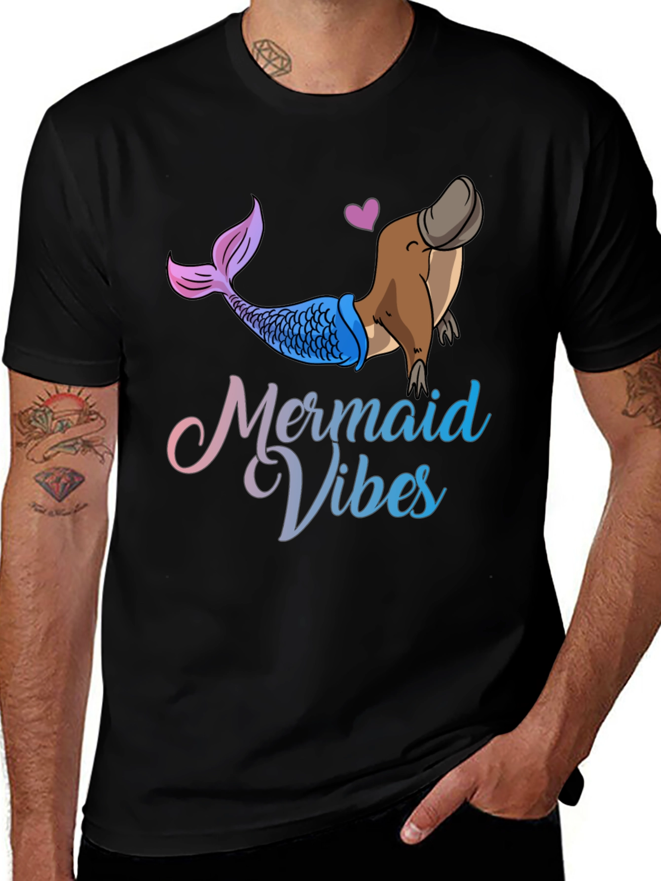 Mermaid Vibes Platypus Graphic T-Shirt