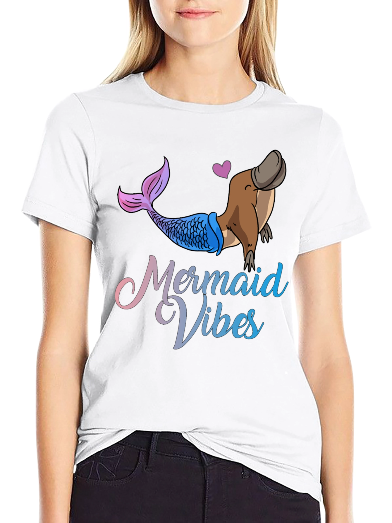Mermaid Vibes Platypus Graphic T-Shirt