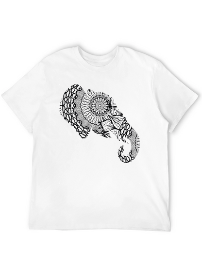 Elephant Mandala Graphic Black T-Shirt