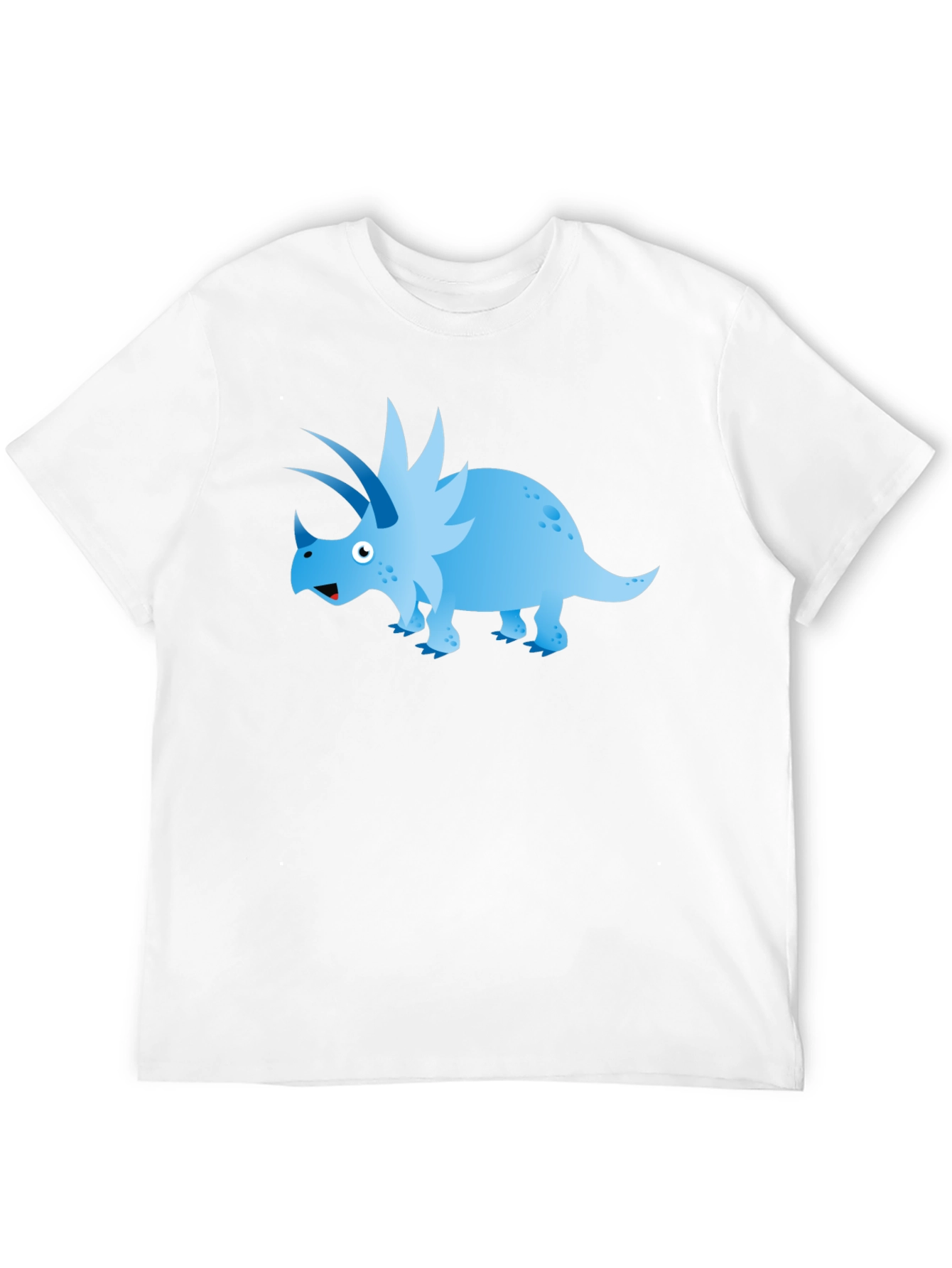 Cartoon Triceratops Graphic Tee - Black