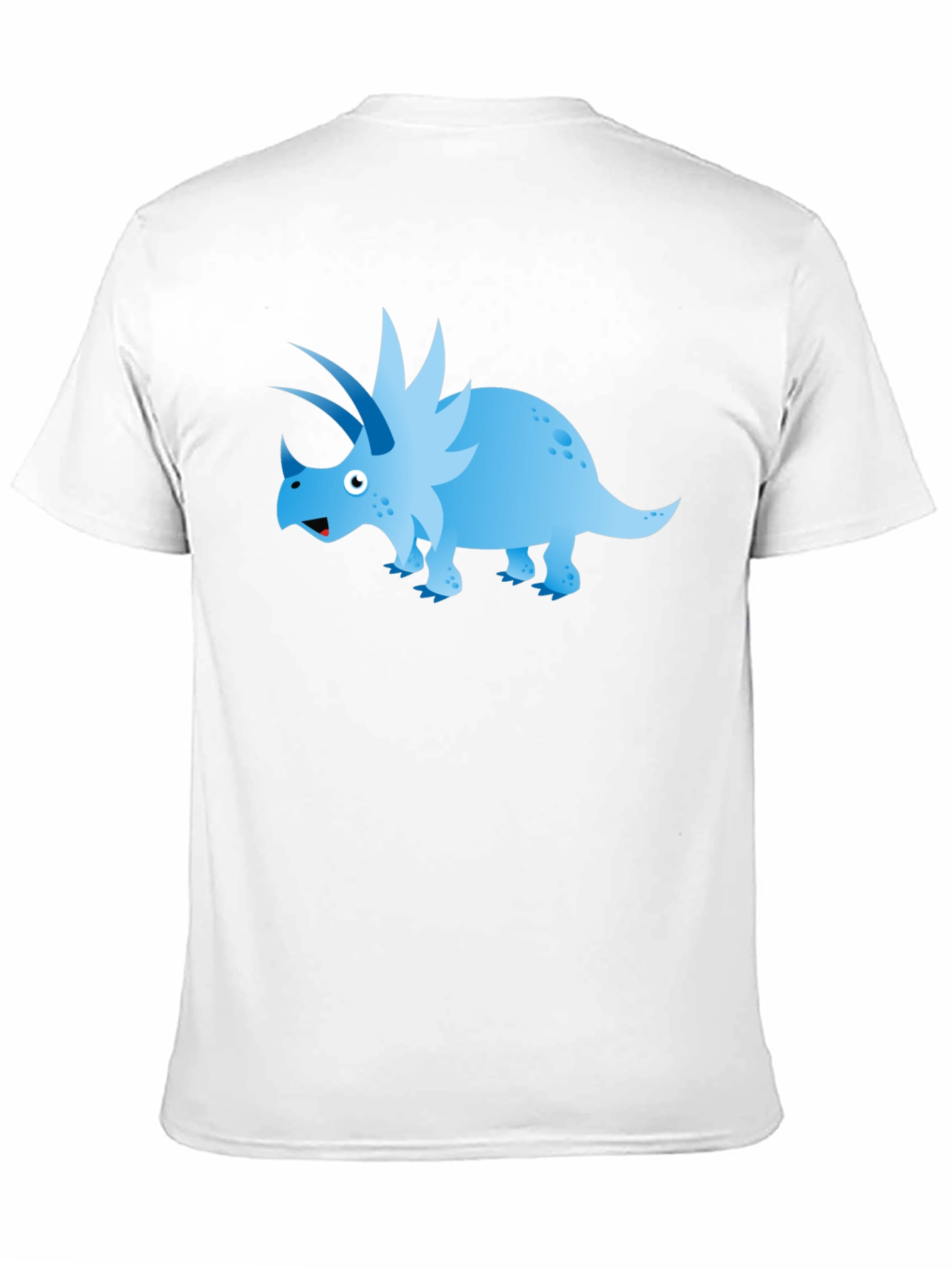 Cartoon Triceratops Graphic Tee - Black