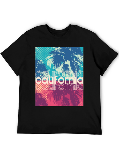California Palms Graphic Tee - Black Cotton T-Shirt