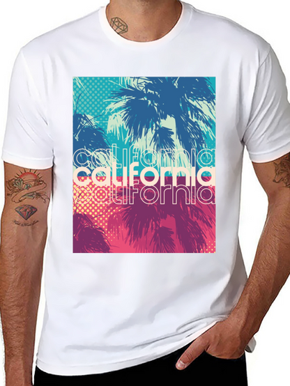 California Palms Graphic Tee - Black Cotton T-Shirt