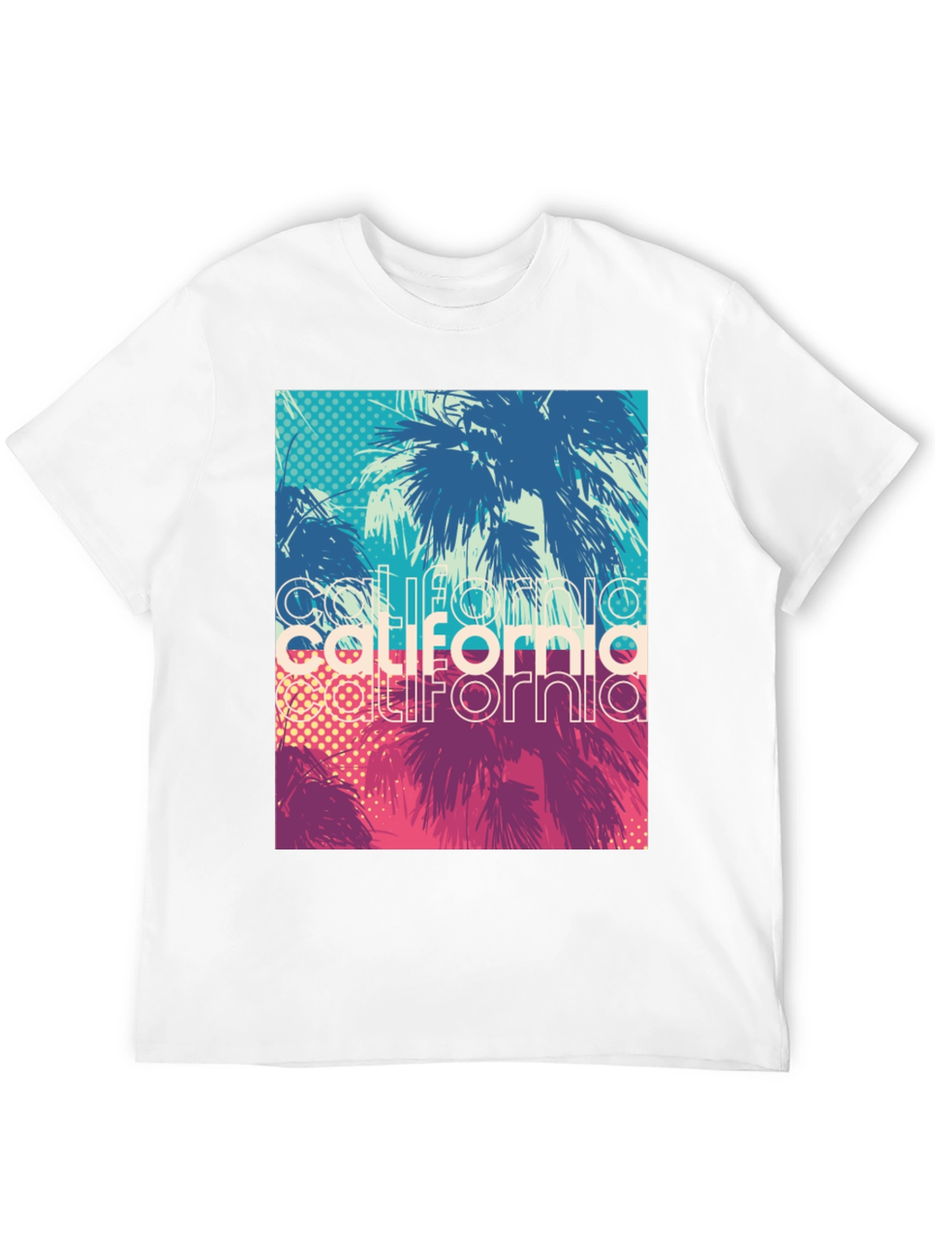 California Palms Graphic Tee - Black Cotton T-Shirt