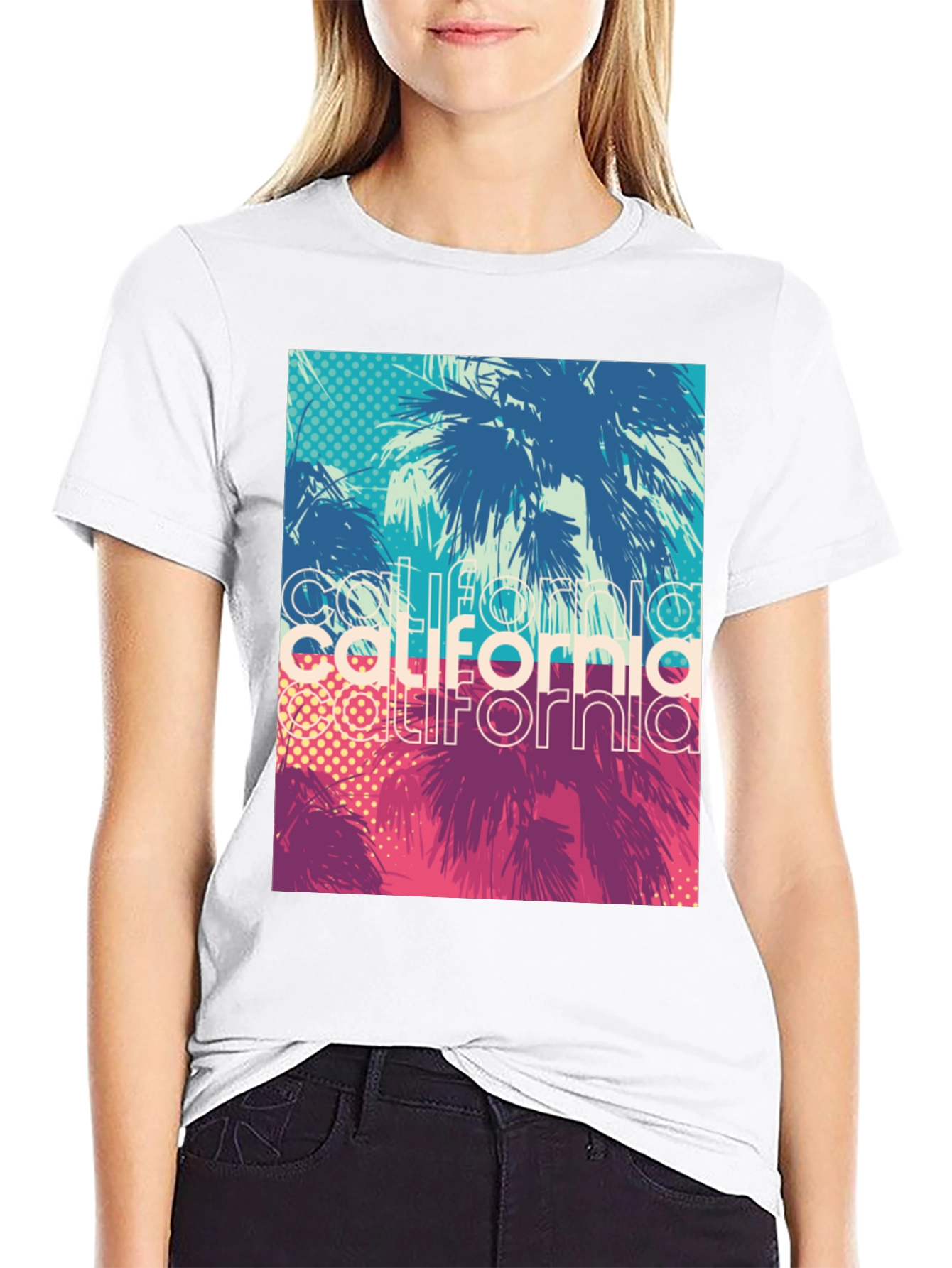 California Palms Graphic Tee - Black Cotton T-Shirt