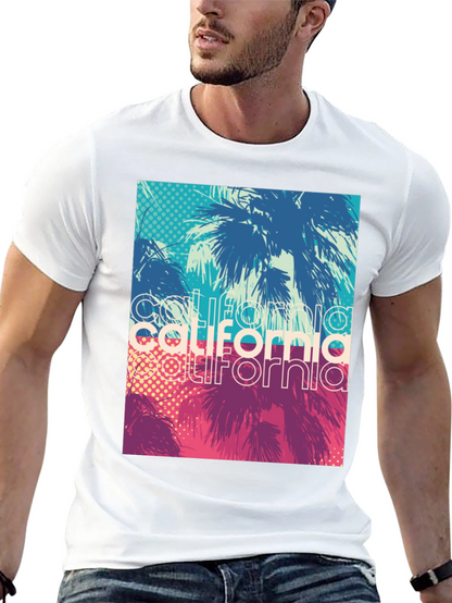 California Palms Graphic Tee - Black Cotton T-Shirt