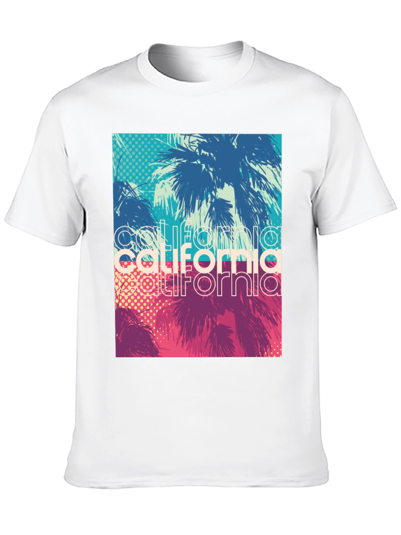 California Palms Graphic Tee - Black Cotton T-Shirt
