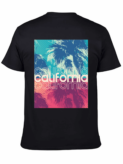 California Palms Graphic Tee - Black Cotton T-Shirt