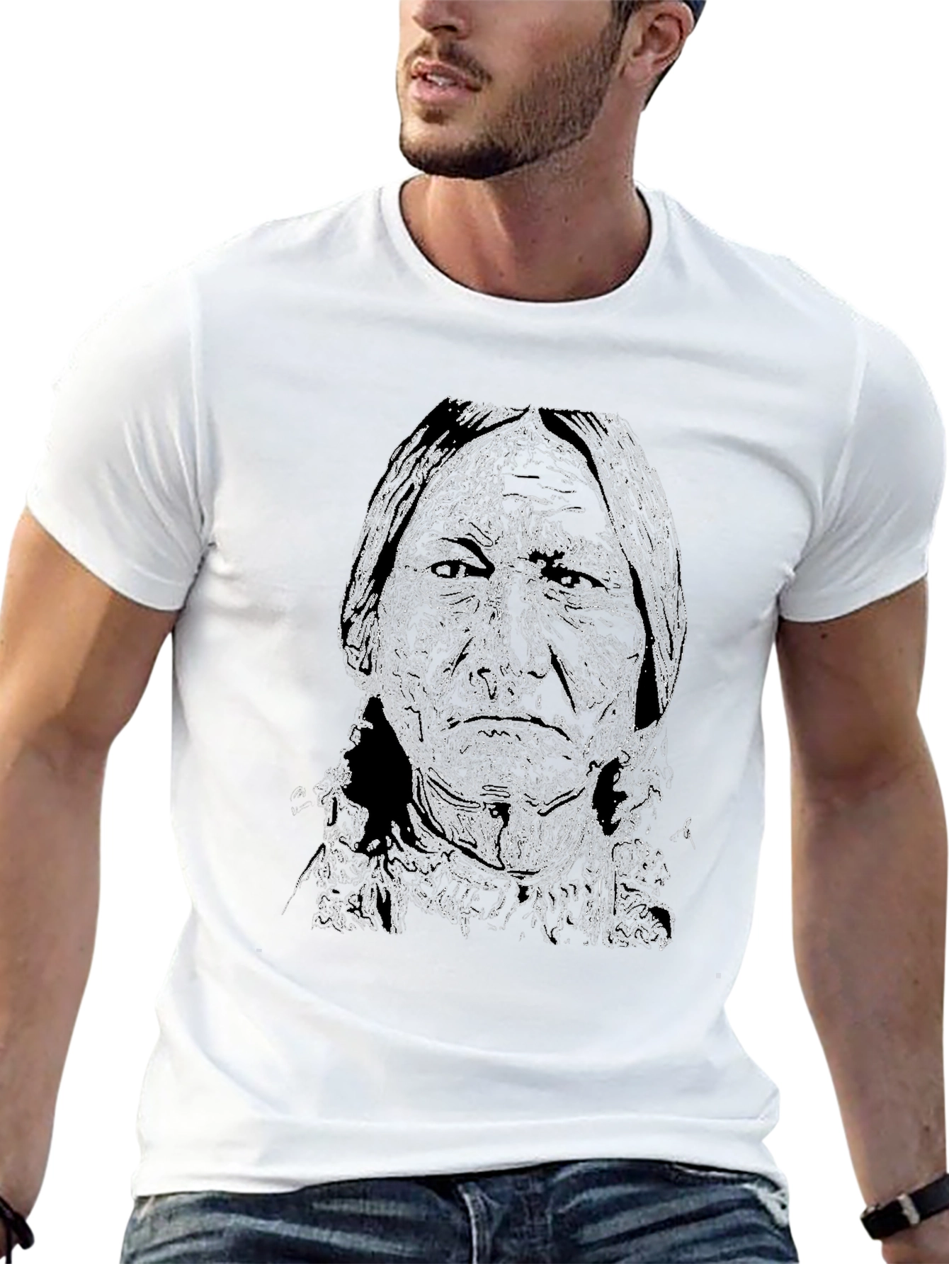 Native American Graphic Print Mens T-Shirt