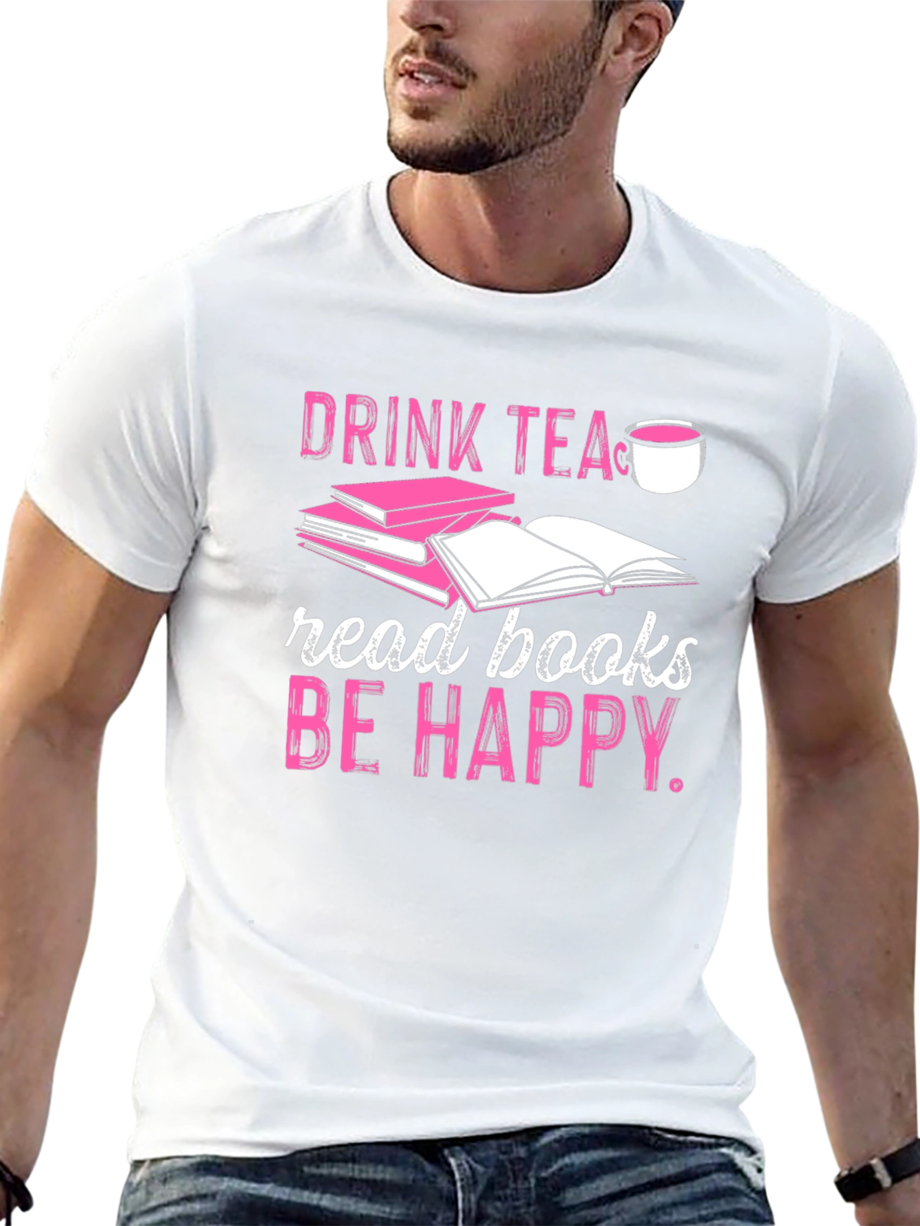 Drink Tea Read Books Be Happy T-Shirt