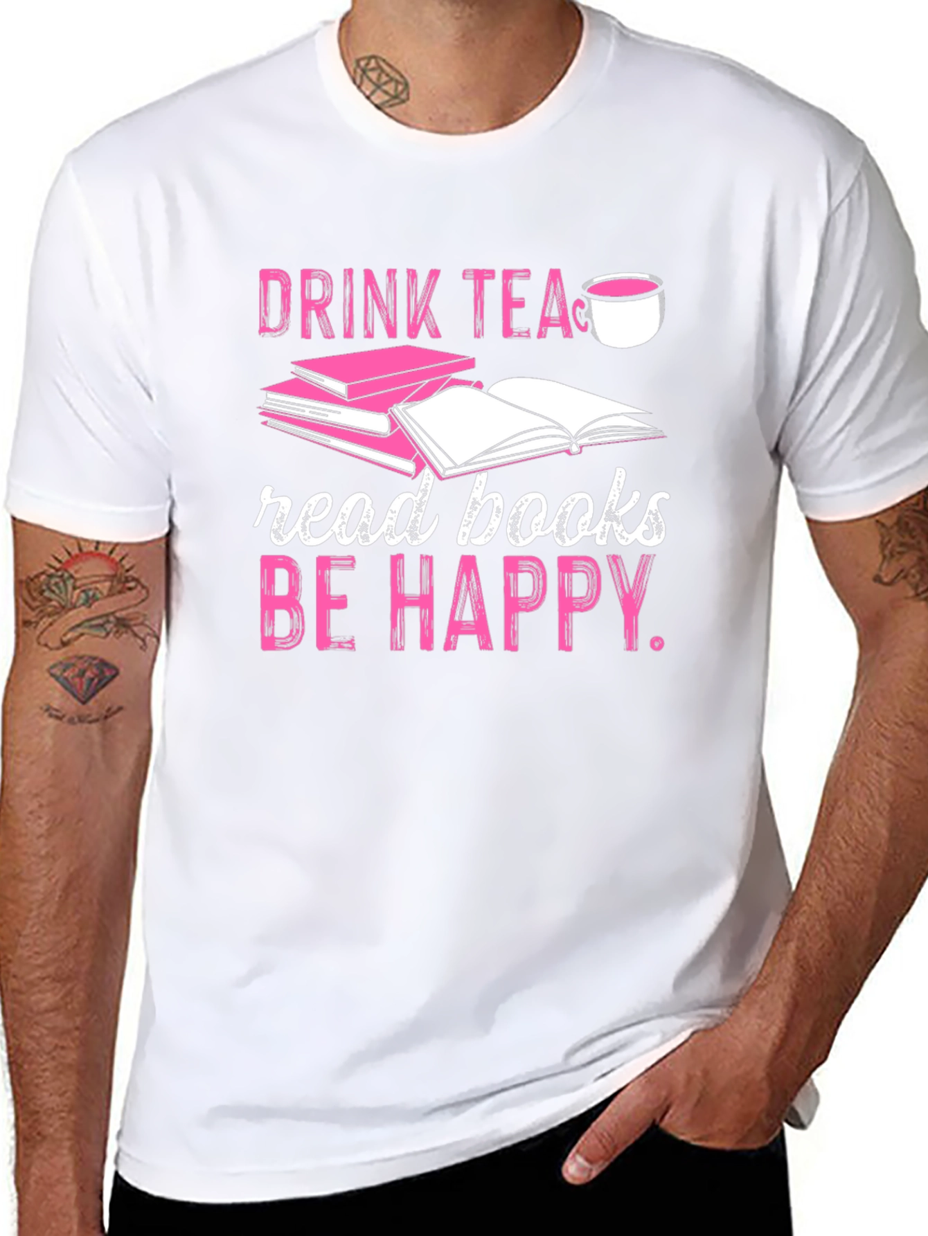 Drink Tea Read Books Be Happy T-Shirt