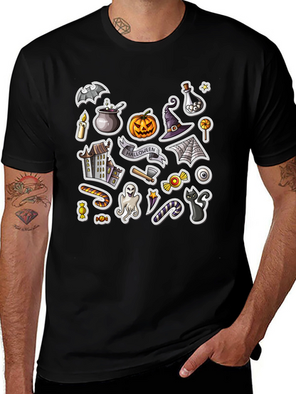 Spooky Halloween Stickers Graphic Tee