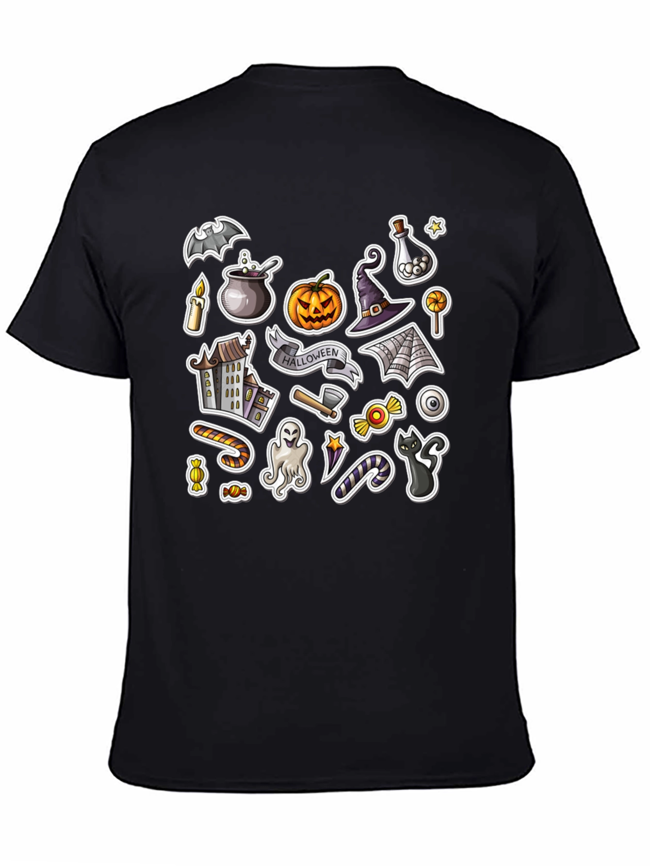 Spooky Halloween Stickers Graphic Tee